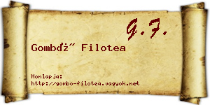 Gombó Filotea névjegykártya